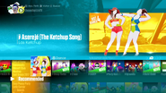 Aserejé (The Ketchup Song) on the Just Dance 2017 menu