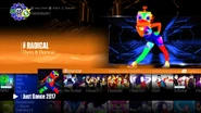 Radical menu.png (1.42 MB) RADICAL on the Just Dance 2017 menu (8th-gen)