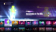 Acceptable in the 80s on the Just Dance 2016 menu