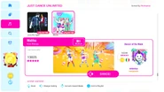 Malibu on the Just Dance 2022 menu