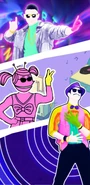 Promotional image for the routine, alongside Georgia and Uno
