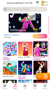 Fancy Footwork on the Just Dance Now menu (2020 update, phone)