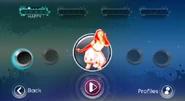 Tela de seleção de dançarino no Just Dance: Greatest Hits (Wii)