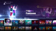 Promiscuous on the Just Dance 2016 menu