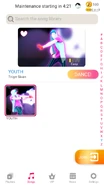 Youth on the Just Dance Now menu (2020 update, phone)