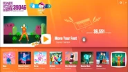 Move Your Feet on the Just Dance Now menu (2017 update, computer)