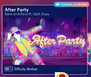 After Party in a cropped screenshot that shows how the icon for camera tracking looks on Just Dance, from Ubisoft’s press release on the release of camera tracking for the game