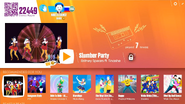 Slumber Party on the Just Dance Now menu (2017 update, computer)
