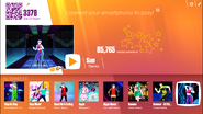 Sun on the Just Dance Now menu (2017 update, computer)