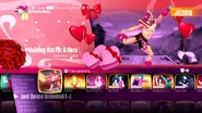 Holding Out for a Hero on the Just Dance 2018 menu (Valentines skin)