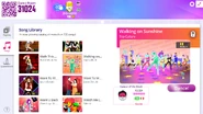 Walking on Sunshine on the Just Dance Now menu (computer)