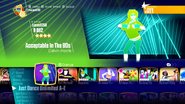 Acceptable in the 80s on the Just Dance 2018 menu (Halloween Skin)