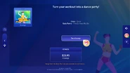 Fitness pack in the shop, with two songs listed