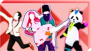 The coach on the icon for the Just Dance Now playlist "Love on the Dancefloor" (along with Rasputin, The Bride, and Panda)