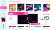 Radical on the Just Dance 2020 menu