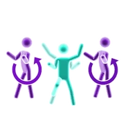 Pictogram error (some white pixels can be seen near P2’s right arm)