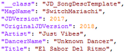 Proof of the Wii U files reading Just Dance 2017 as the JDVersion for the Double Rumble routines