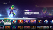 Land Of 1000 Dances on the Just Dance 2016 menu