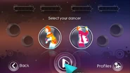 Just Dance 3 coach selection screen (Wii/PS3)