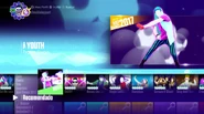 Youth on the Just Dance 2017 menu