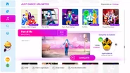 Part of Me on the Just Dance 2019 menu