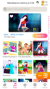 Flashdance... What A Feeling on the Just Dance Now menu (2020 update, phone)