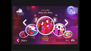 Why Oh Why in the Just Dance 2 menu.