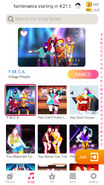 Y.M.C.A. on the Just Dance Now menu (2020 update, phone)