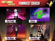 Panda’s Just Dance Awards nomination for "Funniest Coach" (along with Slimer, "The Hippo", and "The Robot")