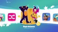 Magic Halloween on the Just Dance 2018 menu (Kids Mode)