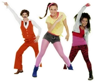 P1 of The Hustle, C2 of Footloose, and P1 of Hit Me With Your Best Shot on the startup screen