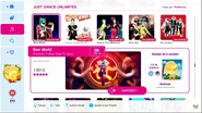 New World on the Just Dance 2021 menu