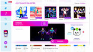 Animals on the Just Dance 2019 menu