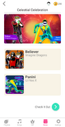 Second Just Dance Now release newsfeed (along with Panini) during the "Celestial Celebration" event