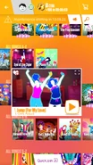 Jump (For My Love) on the Just Dance Now menu (2017 update, phone)