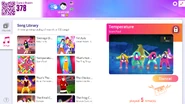 Temperature on the Just Dance Now menu (computer)