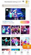 Let Me Love You on the Just Dance Now menu (2020 update, phone)