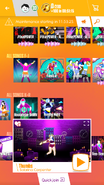 Thumbs on the Just Dance Now menu (2017 update, phone)