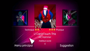 U Can't Touch This on the Just Dance menu