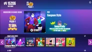 Gangnam Style on the Just Dance Now menu (original, computer)
