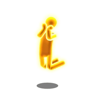 Non-golden shadow underneath the pictogram (Sansei Kawaii!)