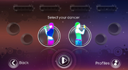 Just Dance 3 coach selection screen (Wii/PS3)