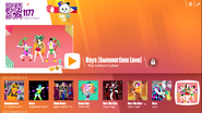 Boys (Summertime Love) on the Just Dance Now menu (2017 update, computer)