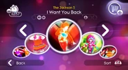 I Want You Back on the Just Dance 2 menu