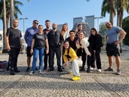 Group shot of the filming crew