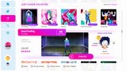 Good Feeling (Extreme Version) on the Just Dance 2019 menu