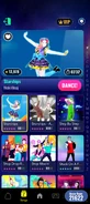 Starships on the Just Dance Now menu (2024 update, phone)