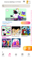 Kitchen Kittens on the Just Dance Now menu (2020 update, phone)