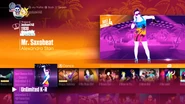 Mr. Saxobeat on the Just Dance 2017 menu