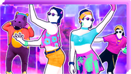 The coaches on the fourth icon for the Just Dance Now playlist "Dance Essentials" (along with Fit But You Know It and Policeman (P3))